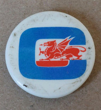 Mystery Vintage c1960s/1970s Pin Badge, Welsh Dragon, 25mm Company Logo?