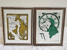Alphonse Mucha Mirror Vintage Numbered Set Art Nouveau Bohemian 
