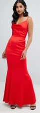 Red Sateen Mermaid Dress, Prom Gown, Size 6 to 10, BNWOT