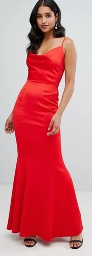 Red sateen mermaid - mermaid, dress,
