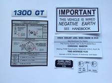 Ford Escort Mk1 1300GT /1300 Sport Under bonnet decal set