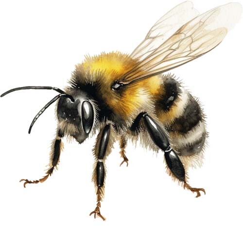 Watercolour bumble bee wall - bee,