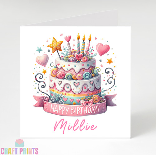 Handmade cake birthday card - cake,