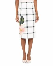 Ted Baker Mimie Trellis Check Pencil Skirt Size 2 (10) BNWT Originally £129