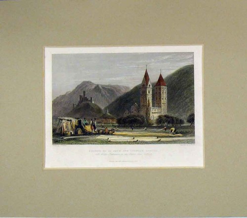 Old antique print - 1837, hand