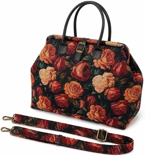 Vintage floral carpet bag - carpet,
