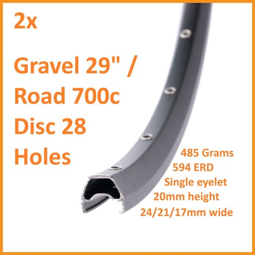 Gravel mtb rims - 2x, 29"