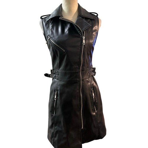 Zara faux leather moto dress - moto,