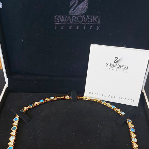 Swarovski gold tone heart link - swarovski,
