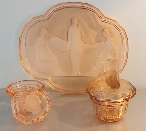 Depression glass vanity tray - depression,