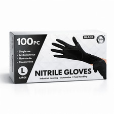 Black Nitrile Gloves 100 Pack