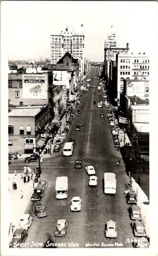 Rppc postcard scene spokane - st,