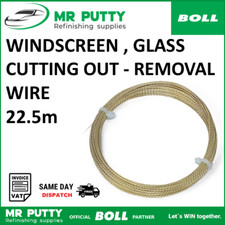 WINDSCREEN GLASS CUTTING OUT REMOVAL WIRE GOLD BRAIDED 22,5M WINDSHIELD BOLL