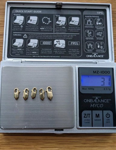 9ct gold lobster clasps - 5,