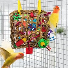 Bird Climbing Net Parrot Toy Woven Seagrass Biting Hanging Hemp Rope Swing Play