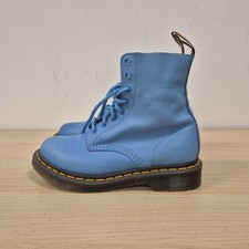 Dr Martens 1460 Pascal Blue Soft Comfy Leather Ankle Boots Size Uk 4 Eu 37