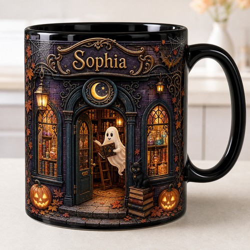 Personalized reading mug ghost - personalized,