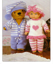 Knitting pattern copy 0469. Dolls clothes outfits for 12-22 inch doll & teds. DK