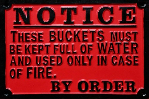 Railway fire buckets vintage - fire,