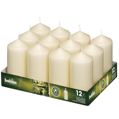 Bolsius ivory pillar - pillar, tall