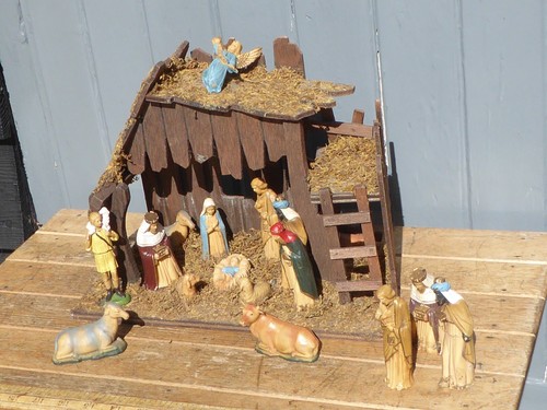 Wooden nativity scene - wooden,