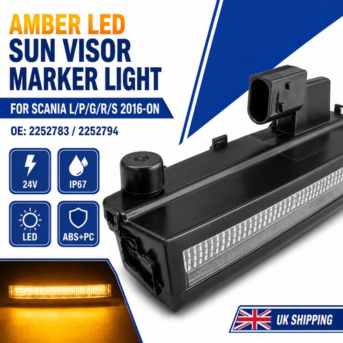 Amber led sun visor top - led,