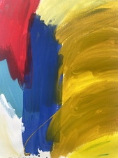 Howard Hodgkin Beautiful Colourful Abstract Painting Yellow Blu Original Art D72