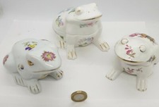 Bone China Frog Joblot job Lot Bundle RFA Paperweight 2x Trinket Pots Aynsley FP