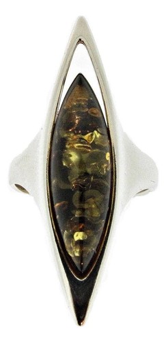 Silver ring with - , elongated