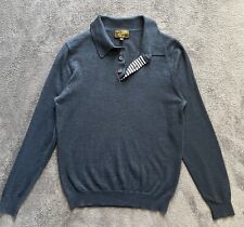 WILLIAM HUNT Wool Mix Knit Polo Jumper Men’s Medium long sleeve Sweater Casual