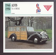 1946-1950 Alvis TA 14 Break Wagonette Woodie Car Photo Spec CARD 1947 1948 1949