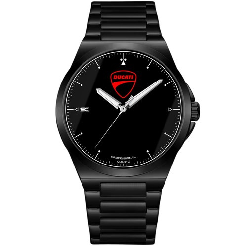 Black steel wrist watch fan - steel,