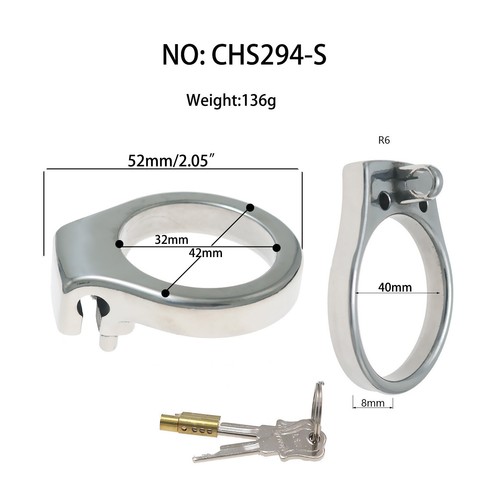 Stainless steel chastity cage - steel,