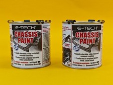 Chassis Paint JET BLACK 2x Brush-On Chip Resistant Car Van Trailer 500ML E-TECH