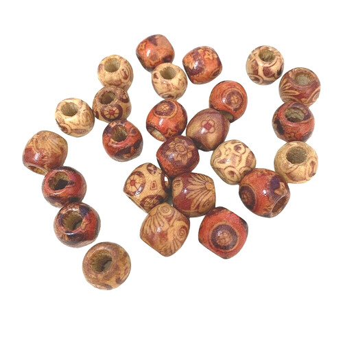 Wooden dreadlock red - wooden,