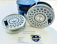 Vintage Hardy Marquis Salmon Number 1 Fly Reel & Spool Case & Floating Fly Line