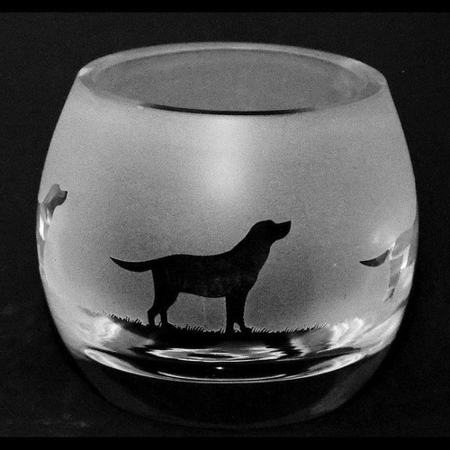 Glass tealight holder labrador - holder,