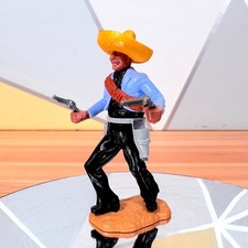 Vintage Timpo Toys Mexican Wild West Soldier Figure Toy with 2 Revolver