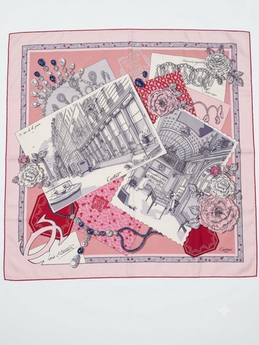 Cartier pink red grey floral - cartier,