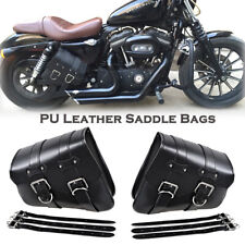 2Pcs Motorcycle Saddle Bags Side Storage Black For Harley Sportster XL883 XL1200