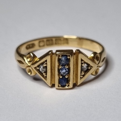Vintage 18ct gold blue - gold,