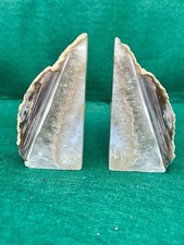 Pair Of Natural Polished Agate Bookends (approx 1.05kg).