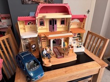 Vintage Fisher Price Loving Family's Dollhouse  Furniture People and Dog 1990s