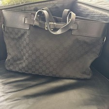 Gucci Black Leather Canvas