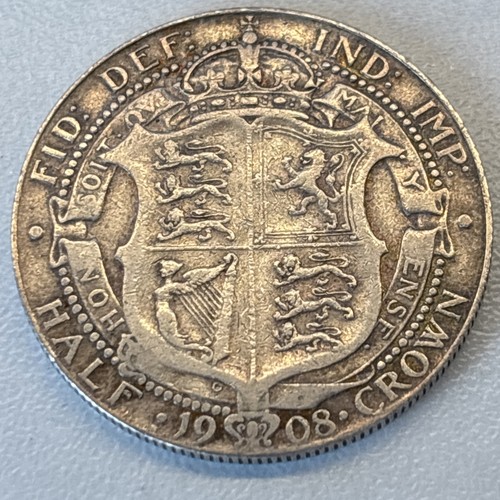 1908 half crown 925 sterling - half,