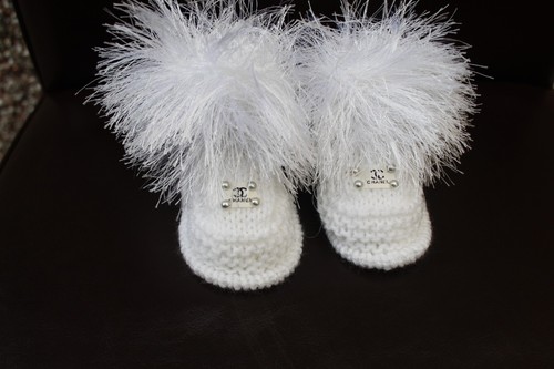 Hand knitted baby shoes 3m - hand, 0/3m