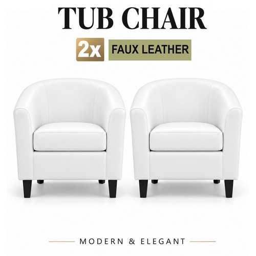 Faux leather tub chair - faux,