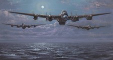 Limited Edition Aviation Mounted Print Enemy Coast Ahead -Philip West Lancaster