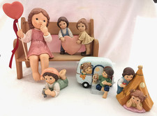 Goebel N&M Nina & Marco with Heart in Tent in Caravan 9cm to 25cm Bench