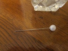 Vintage Hat Pin - Imitation Pearl. Approx 2.5" long.